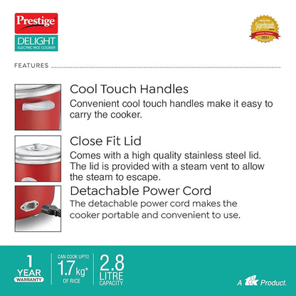 Prestige Delight Cute 2.8 SS Bowl Electric Rice Cooker