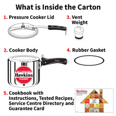 Hawkins Aluminium 3 Litre Classic Pressure Cooker,Induction Inner Lid Cooker,Tall Design Pan Cooker,(Icl3T)