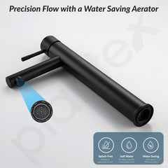 Plantex Wash Basin Mixer Tap Hot and Cold/Brass Tap Handle and 304 Grade Stainless Steel Body/Hot & Cold Basin Mixer/Pillar Spout for Wash Basin/Deck Mount - (8013-2, Black)-4