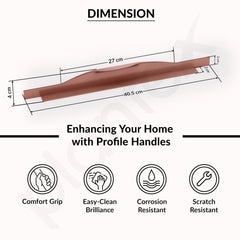 Plantex Profile Handle for Kitchen Cabinet/16 Inch Aluminium Drawer Profile Handle/Wardrobe Pull Handle for Home/Office/Hotel - Pack of 5 (Rose Gold) (Model APS-PF-1001)-3