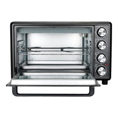 Faber 34L Double Glazed 1600W OTG|Bake, Toast, Roast, Grill|6 Functions, Upper & Lower Heating, Rotisserie, 360° Convection,Crumb Tray, Double Glaze Glass|Bake Plate, Pizza Plate, Silicon Gloves|Black
