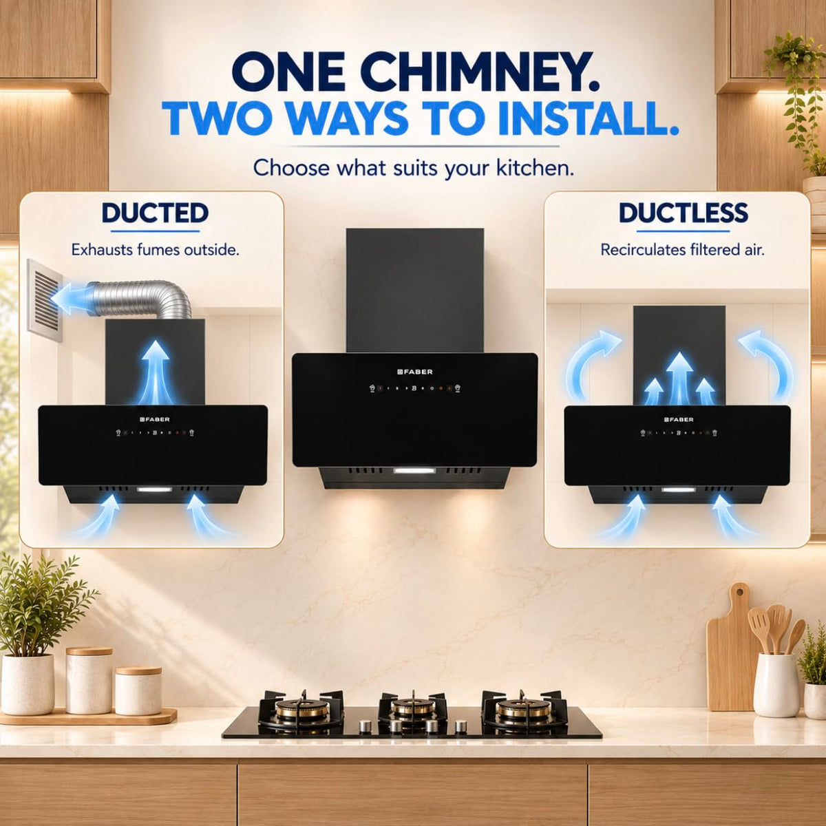 Faber 90cm 1400 m³/hr Vertical Wall Mounted Chimney|Filterless|Two Way Suction|Auto Clean|8 Yrs on Motor & 2 Yrs Compreh