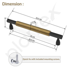 Plantex Cabinet Handle/Kitchen Cabinet Door Handle/Wardrobe/224 mm Cupboard Handle/Door Pull-Push Handle for Home/Office - Pack of 2 (Brass Antique) (Model APS-DTC-3910)-3
