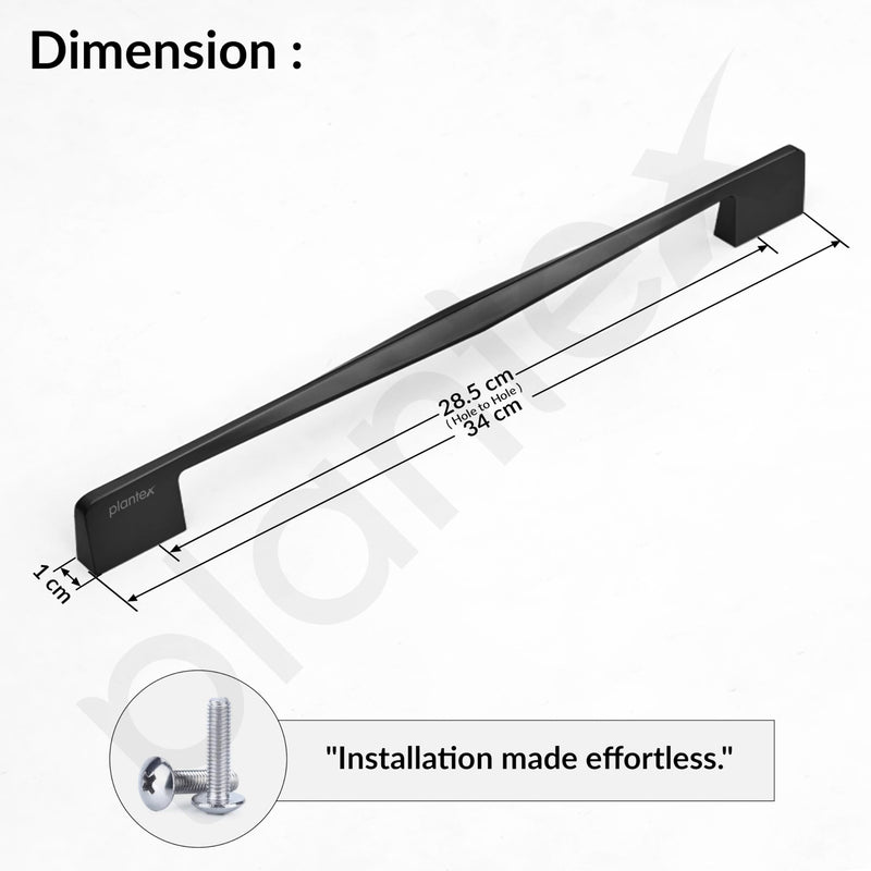 Plantex Cabinet Handle/288mm Handle for Wardrobe/Kitchen Handle/Pull-Push Handle for Home/Office - Pack of 2 (Black) (Model APS-PH-104)-2
