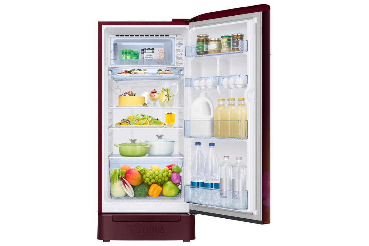 Samsung 189 L, 5 Star, Digital Inverter, Direct-Cool Single Door Refrigerator (RR21H2H25HT/HL, Red, Hydrangea Plum, Base Stand Drawer, Single Touch)-5
