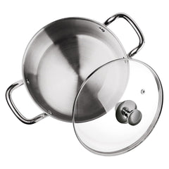 Tri Ply Stainless Steel Casserole With Lid Sandwich Bottom (Milton Procook)
