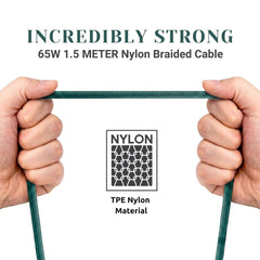 Philips DLC4150CT/94 65W Type-C to Type-C Fast Charging Cable (1.5m, Crystal Teal)