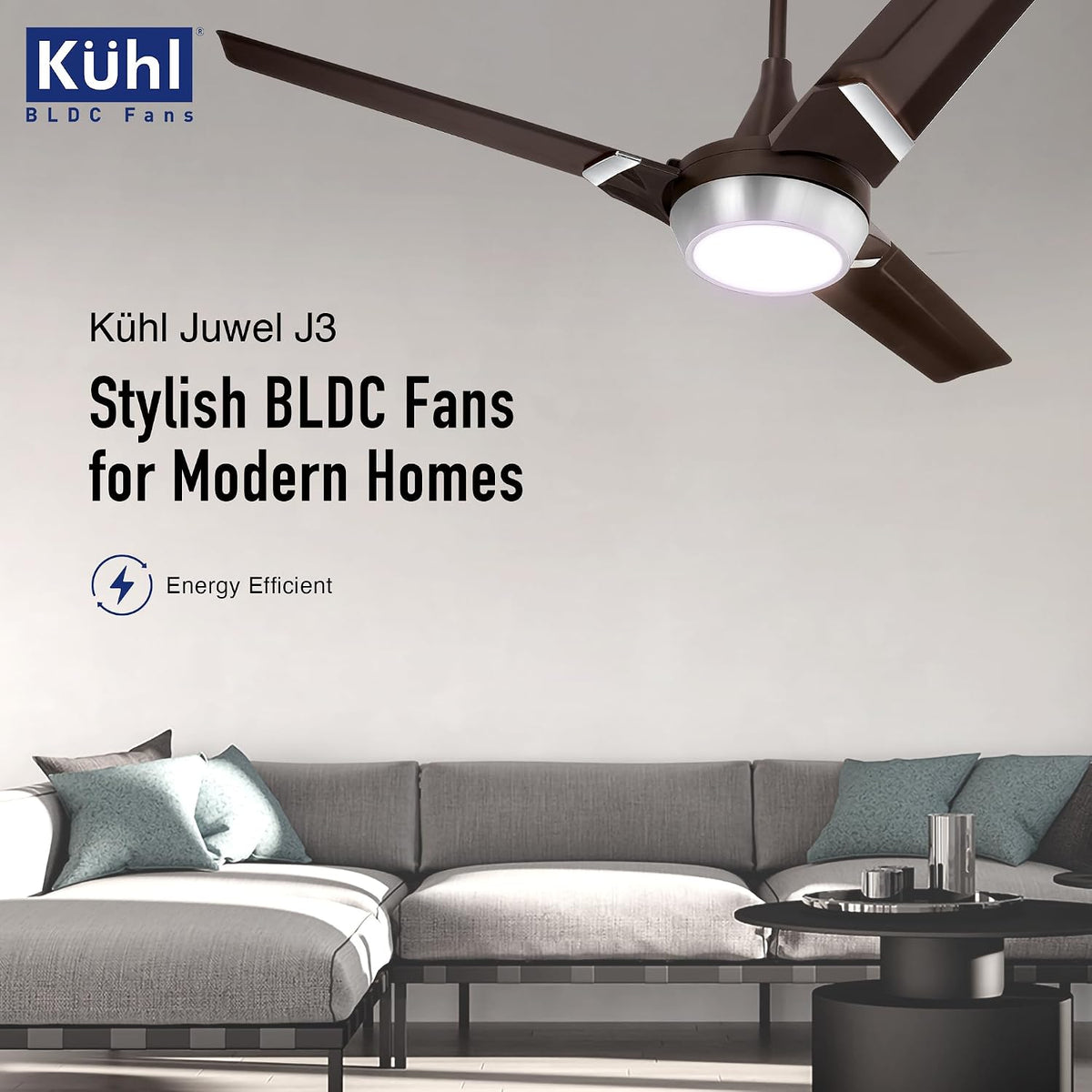 KUHL Juwel J3 1200 mm 65% Power Saving BLDC Ceiling Fan-2