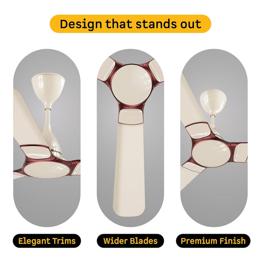 atomberg Erica Nuvo Regulator 1200mm BLDC Ceiling Fan | Newly Launched | Advance Air+ Technology | Award Winning Designer Fan | BEE 5 star | Low noise operation | 3 Years Warranty (Seasand Ivory)