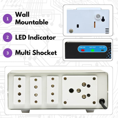 Everest ECC 100-N LED New Model Metal Body Voltage Stabilizer Used up to 72 Inches LED/Smart TV,Home Theater, Set Top Box, Blu-Ray Player (Working Range : 90 V to 290 V),White