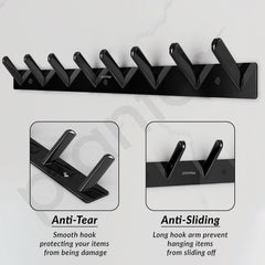 Plantex Wall Hooks for Hanging Cloth/Stainless Steel Towel Hangers/Bathroom Robe Hooks/Door Hangers/Square Wall Hook/Hook Rail for Hanging Keys - 8 Hooks (Pack of 3, PVD Black)-5
