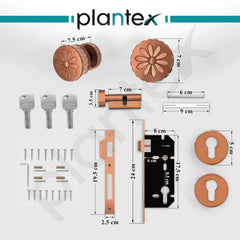 Plantex Heavy Duty Door Lock/Main Door Mortise Lock Handle/Handle Set for Home/Office/Door Accessories (Rose Gold)-3