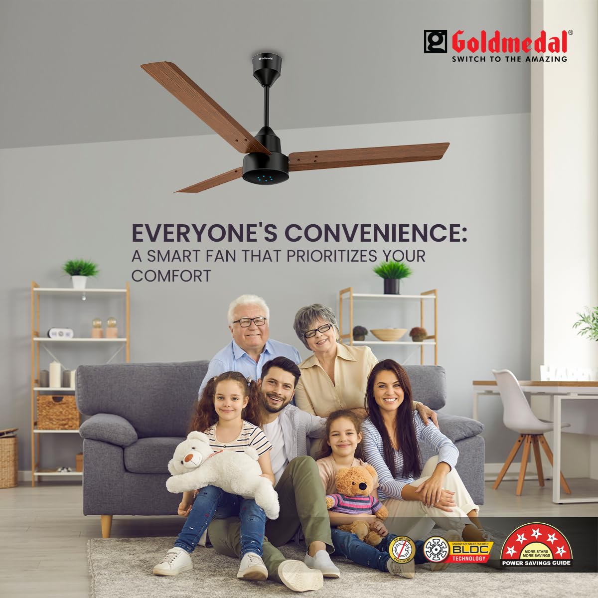 Goldmedal Opus Wood BLDC 1200 mm Ceiling Fan with Remote | 5 Star (Wenge Wood)