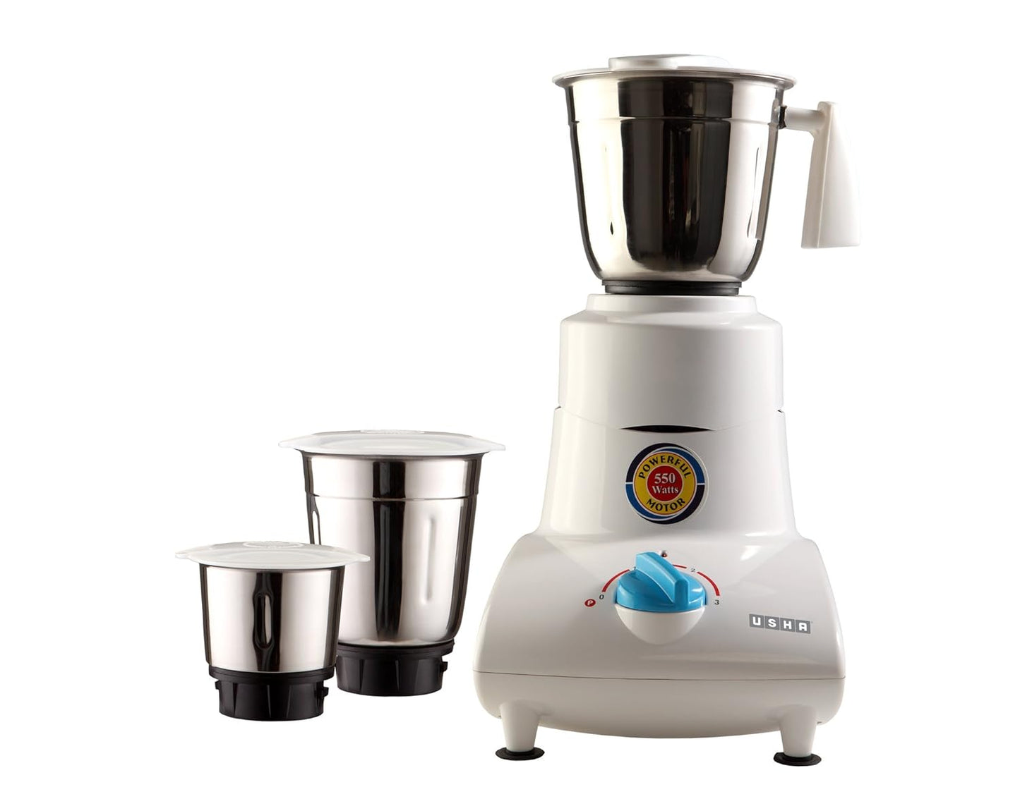 Usha Mixer Grinder (MG-2753) 550-Watt 3 Jars (White)