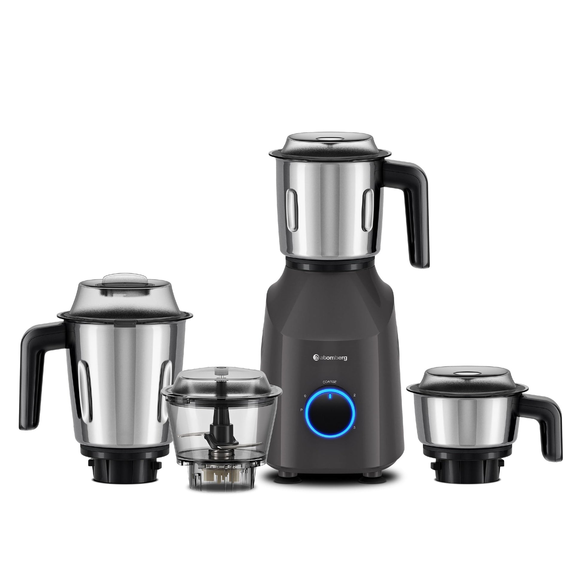 Atomberg Yulia 750 Watt Mixer Grinder | 4 Multipurpose Jars including Chopper Jar | Coarse Mode for Silbatta-like Textures | Powerful Intelligent Motor | Advanced Safety Features | Frosty Mint