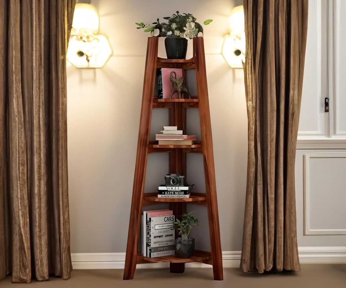 Handmade Sheesham Wood Floating Shelf | Solid Hardwood, Hard Wax Oiled | Elegant Wall Decor & Book Shelf | Rust