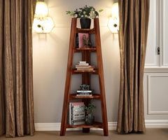 Handmade Sheesham Wood Floating Shelf | Solid Hardwood, Hard Wax Oiled | Elegant Wall Decor & Book Shelf | Rust