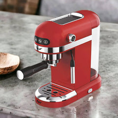 KAFF Fontana 1350 Watts Espresso Coffee Maker, 19 Bar High Pressure Pump, Steam Espresso Coffee, Detachable Frothing Nozzle Coffee Machine For Home (Red)
