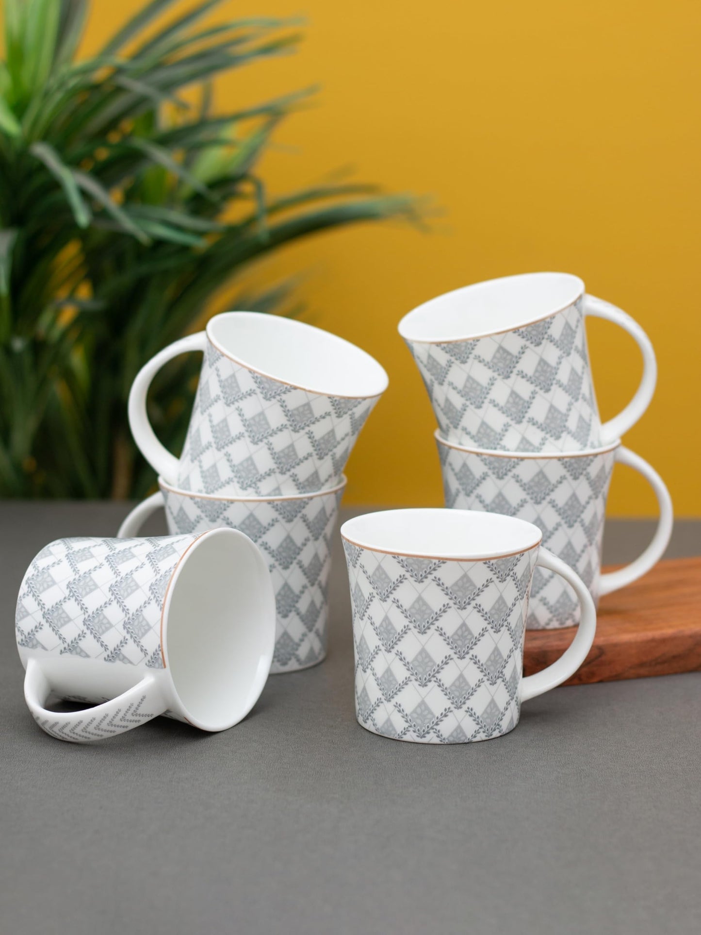 Clay Craft - Jackson Coffee Mugs Set, 6 Pieces, 210ml, Hilton H327, Ceramic