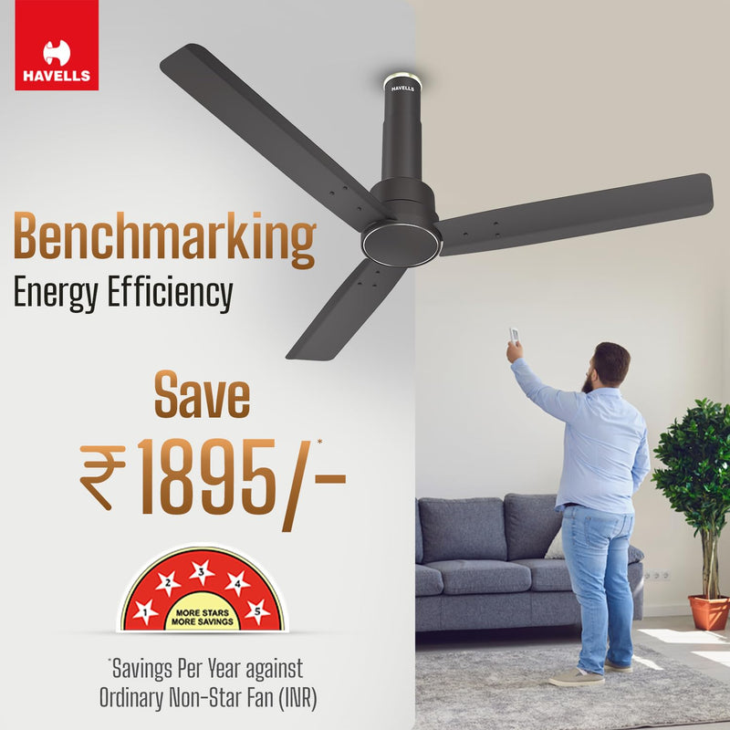 Havells Elio BLDC 1200 mm Ceiling Fan with Remote | 5 Star-5