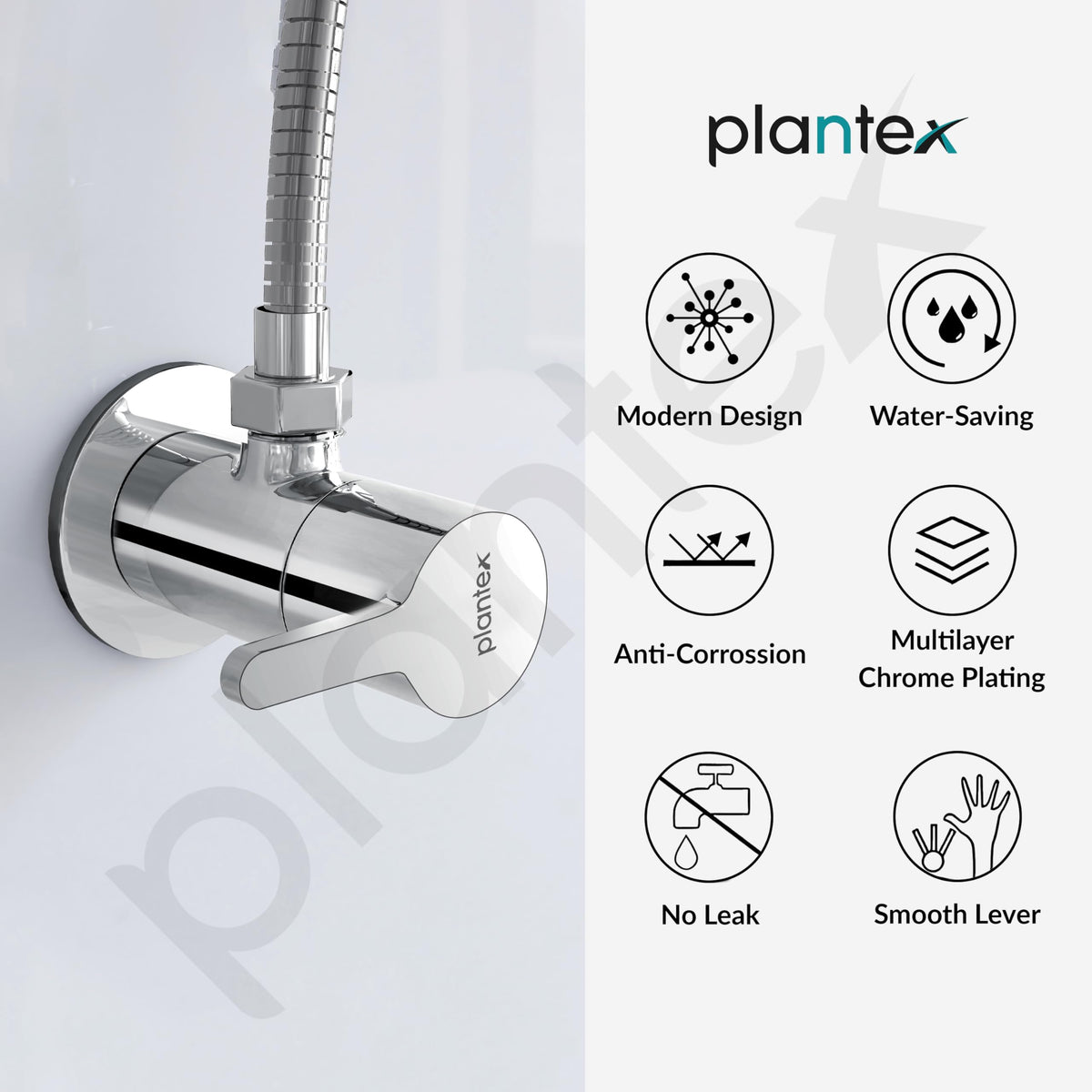 Plantex Pure Brass Single Lever Angle Cock for Bathroom/Wash Basin/Single Way Cock with Teflon Tap for Kitchen/Kitchen and Bathroom Accessories (ORE-1404, Chrome)-6