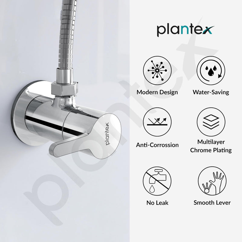 Plantex Pure Brass Single Lever Angle Cock for Bathroom/Wash Basin/Single Way Cock with Teflon Tap for Kitchen/Kitchen and Bathroom Accessories (ORE-1404, Chrome)-6