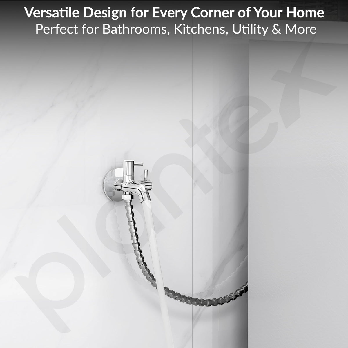 Plantex Pure Brass Two-Way Bib Cock Tap with Water-Saving Aerator/Compatible with Washing Machines/2 in 1 Tap -7 Year Warranty -(ICO-907-Chrome)-6