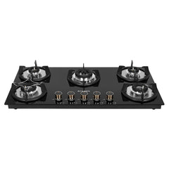Faber Hob 90 cm 5 Burner|Auto-Ignition|Spillage Proof|Brass Burners|Metal Knobs|Pan Support|2yrs on Burner,5 Yrs Warrant