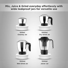 Butterfly Nexo 750W Mixer Grinder Food Processor with 6 Jars | Kneading, Chopping, Slicing, Grinding, Mincing, Grating, Juicing & Spice grinding | Evion-GT Motor with FPSS Technology | Ink Blue
