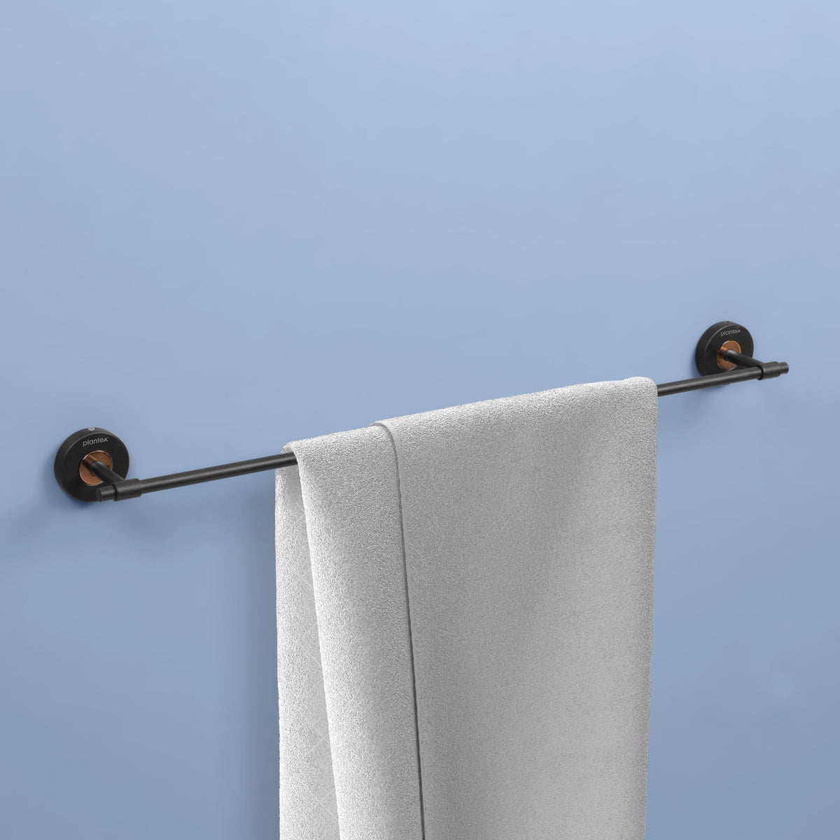 Plantex Brass with 304 Grade Stainless Steel Towel Hanger for Bathroom/Towel Rod for Kitchen/Towel Holder/Bathroom Accessories - RDAB (Matt Black & Rose Gold)-1