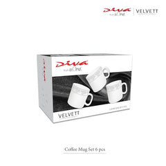 La Opala Diva, Velvett Collection Opal Glass Crockery | Coffee Mug Regular, Set of 6 | Pearl Grey, 190 ml | for Tea & Coffee | Microwave Safe | 100% Vegetarian | Extra Strong | Super Light & White