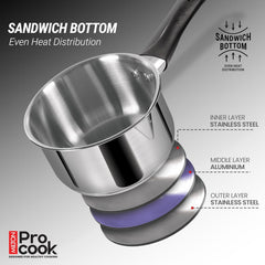 Stainless Steel Sandwich Bottom Induction 4 pcs Kitchen Set (Procook By Milton)