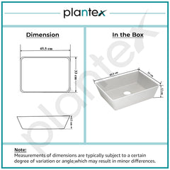 Plantex Table Top Basin for Bathroom/Quartz Rectangle Basin/Vessel Sink Over Counter for Home/Restaurant (White, 18 x 13 x 5 Inch)-3