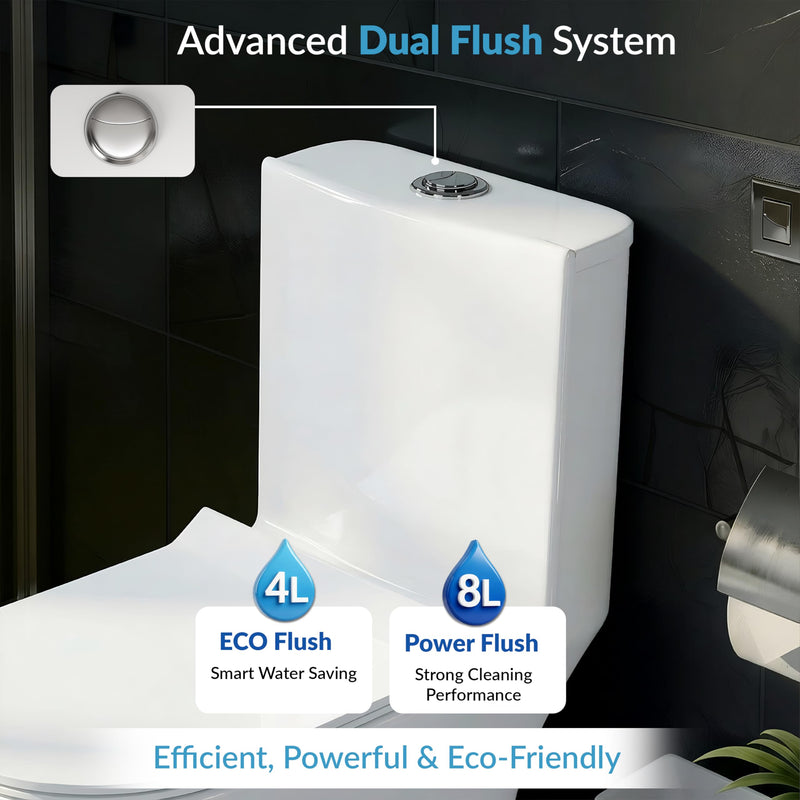 Plantex Commode for Toilet/Ceramic One Piece Toilet/Rimless Washdown Flush Commode with Soft Closing Toilet Seat - S Trap (White, APS-2019)-6