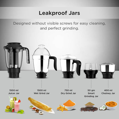 Butterfly Jet Elite Plus Mixer Grinder, 750W, 5 Jars, Grey