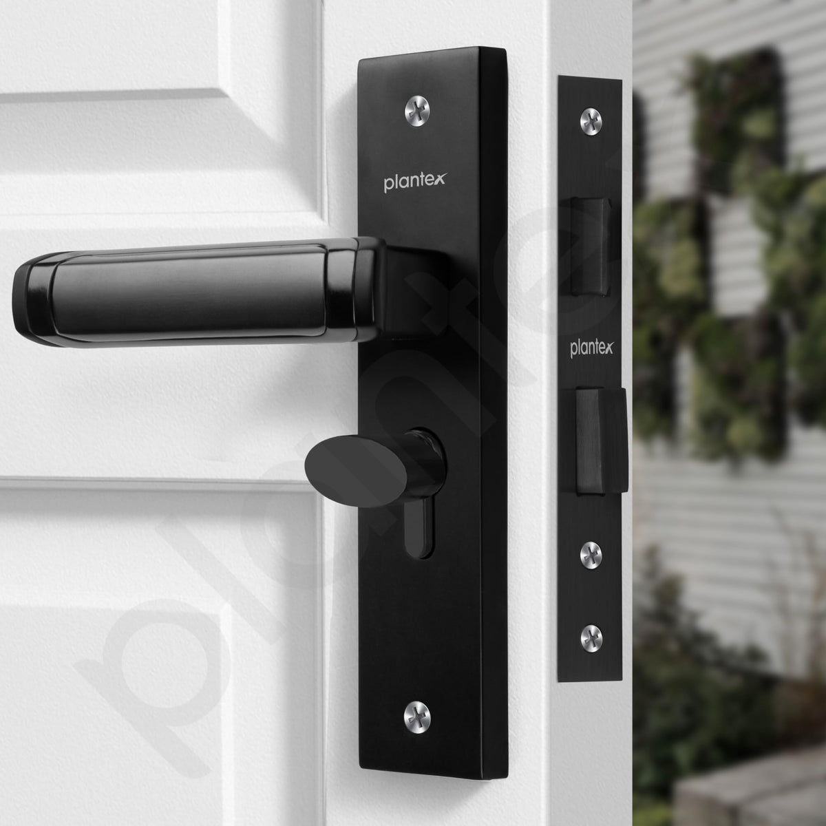 Plantex Heavy-Duty Door Lock Set - Main Door Lock Handle Set/Mortise Lock with 3 Keys, Brass Lock Body & Cylinder (8127 - Z Black & DC Black)-4