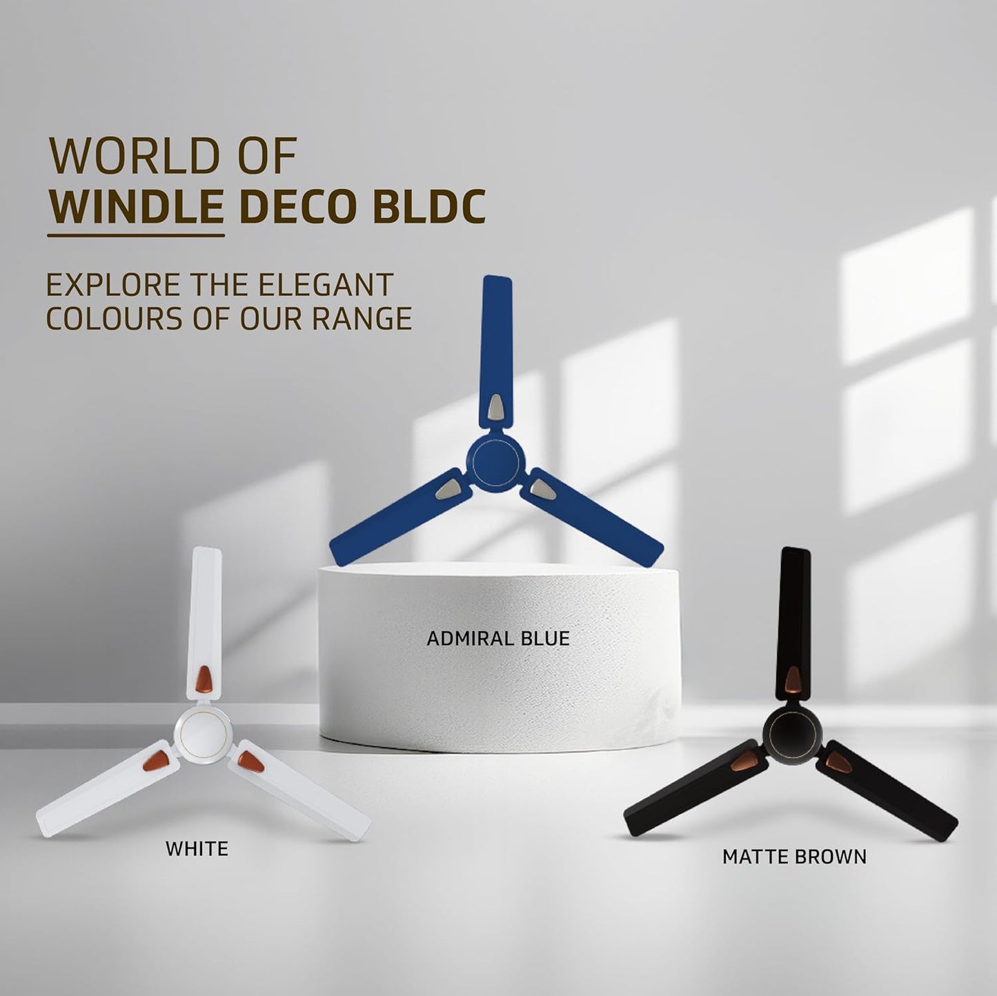 V-Guard Windle Deco BLDC Ceiling Fan for Home | BEE 5 Star Rating | Remote Control | 380 RPM | 1.2 meters | 2-Year Coverage | Matte Brown