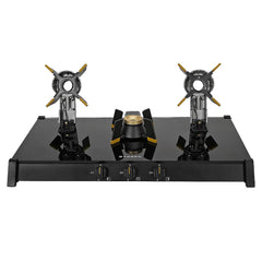 Faber Liftable Burners Freestanding Cooktop|Genius 753 Ai Bk|75Cm Width|Brass Burners|Manual Ignition|Abs Knobs|Pan Supp