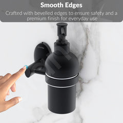 Plantex Liquid Soap Dispenser for Bathroom/304 Grade Stainless Steel Wall Mount handwash Dispenser/Shampoo Dispenser/Bathroom Accessories - Oreva (Black)-6