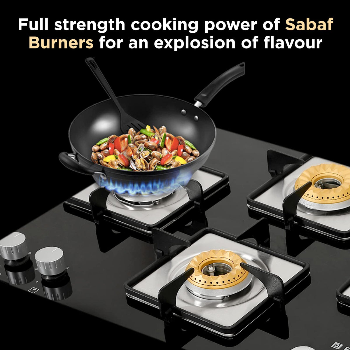 Faber Hob/Hobtop 3 Brass Burner, Electric Auto Ignition, Glass Top(HOB Orion 753 HD BB EBK) Black