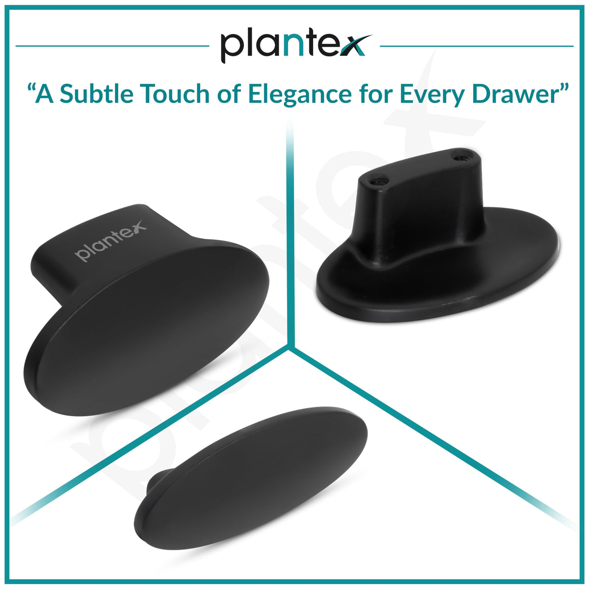 Plantex Knobs for Drawer/Small Drawer Knobs/Knobs for Cabinets/Pull-Push Knobs for Kitchen/Bedroom Drawer - Pack of 1 (Oval, Black)-5