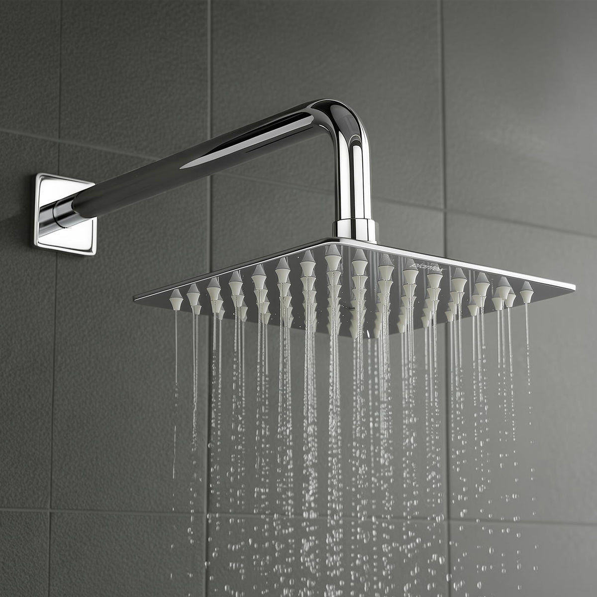 Plantex Stainless Steel Overhead Shower 6 x 6 inch with Water-Saving Technology/High Pressure Rain Shower Head Without Arm/Bathroom Shower -Ultra Slim (Chrome finish)