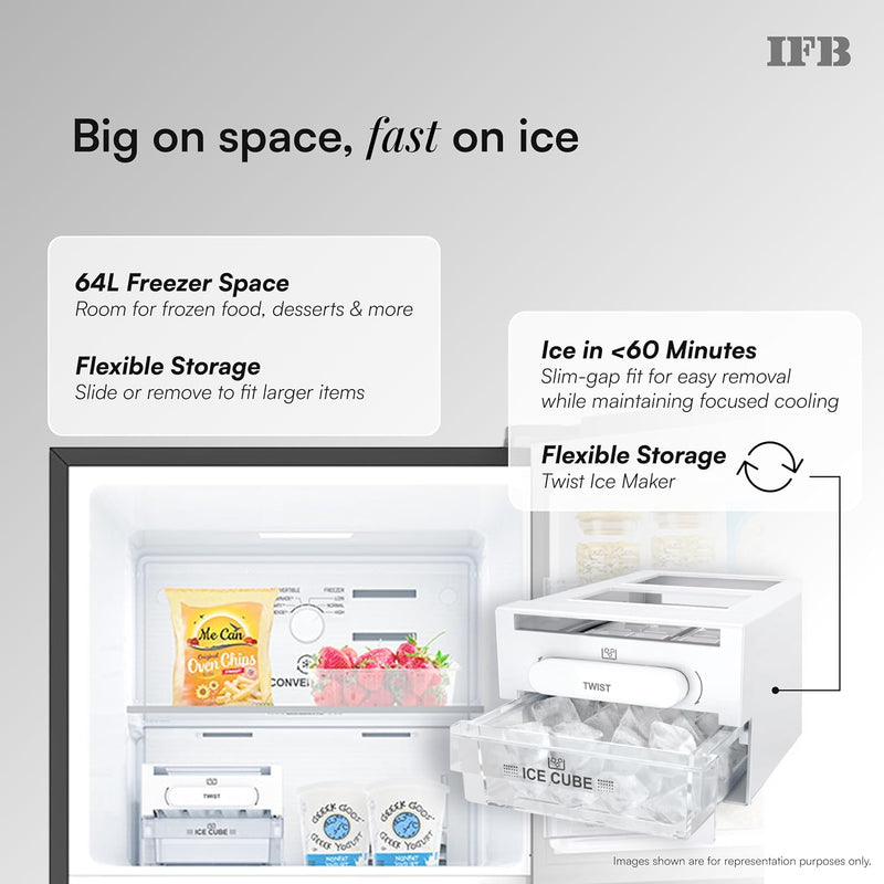 IFB 285L 3 Star 10 in 1 Convertible, Advanced Inverter Frost-Free Double Door Refrigerator with 30 Hrs Cooling Retention