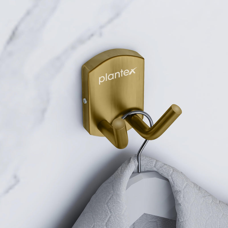 Plantex 304 Grade Stainless Steel Robe Hook/Cloth-Towel Hanger/Door Hanger-Hook/Bathroom Accessories - Pack of 1 (Parv-Brass Antique)-1