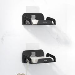 Plantex Self Adhesive Soap Holder/Stainless Steel Soap Holder for Washbasin/Soap Stand for Bathroom Without Drill/Bathroom Accessories - Pack of 2 (Black)-1