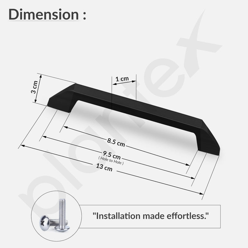 Plantex Cabinet Handle/Kitchen Cabinet Door Handle/Wardrobe/96 mm Cupboard Handle/Door Pull-Push Handle for Home/Office - Pack of 2 (Black) (Model APS-DTC-3780)-3