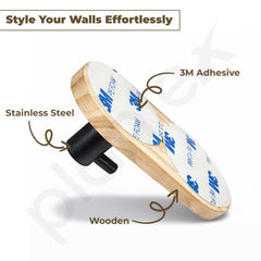 Plantex Wooden Wall Hanging Hook/Bath Towel Hook/Self Adhesive Capsule Robe Hooks for Kitchen/Bathroom/Stylish Home Decor Items - Pack of 4 (Black Wooden)-4