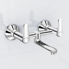 Plantex Pure Brass Non Telephonic Wall Mixer with Water Saving Nozzle/Mixer Tap for Bathroom with Brass Wall Flange and Teflon Tape (Dol-2319-Chrome)-1