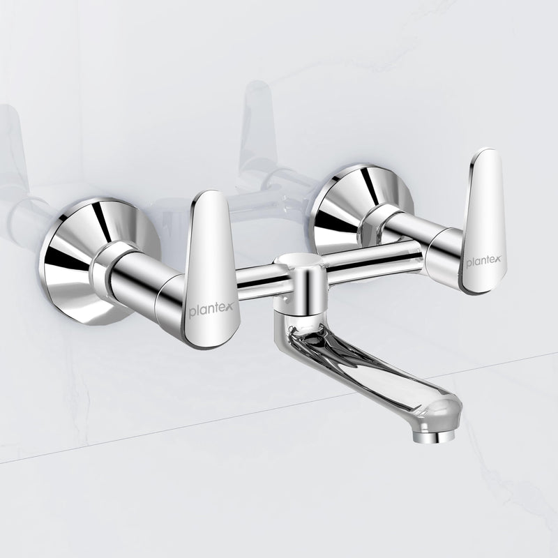 Plantex Pure Brass Non Telephonic Wall Mixer with Water Saving Nozzle/Mixer Tap for Bathroom with Brass Wall Flange and Teflon Tape (Dol-2319-Chrome)-1