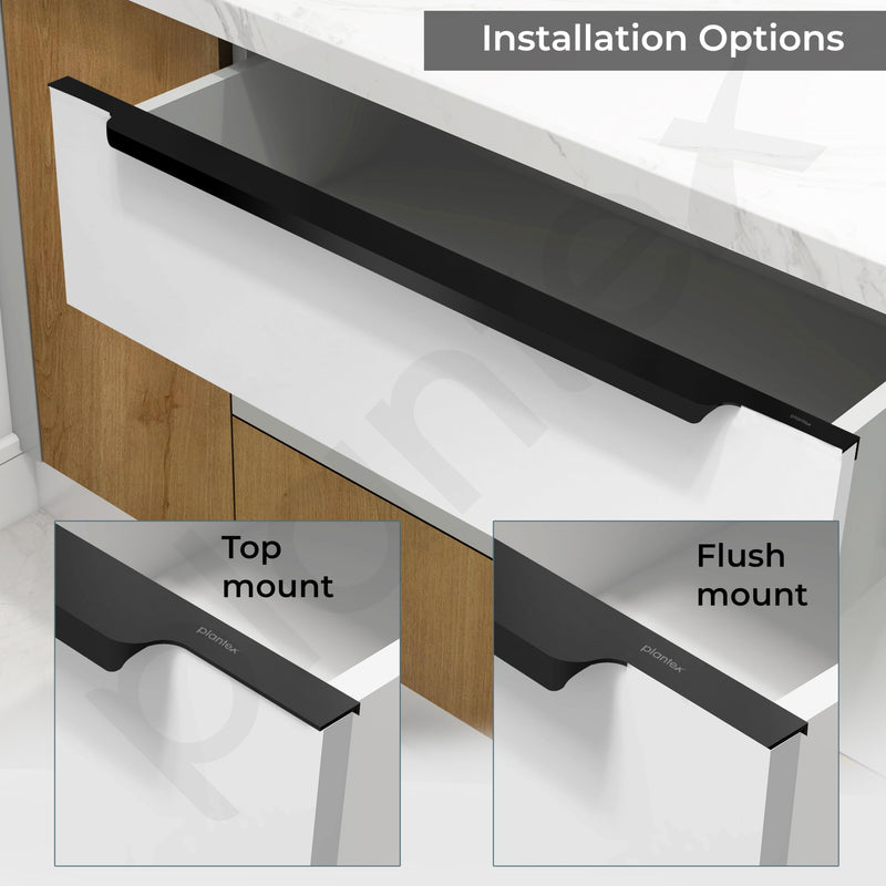 Plantex Profile Handle for Kitchen Cabinet/30 Inch Aluminium Drawer Profile Handle/Wardrobe Pull Handle for Home/Office/Hotel - Pack of 2 (Black) (Model APS-PF-1004)-4